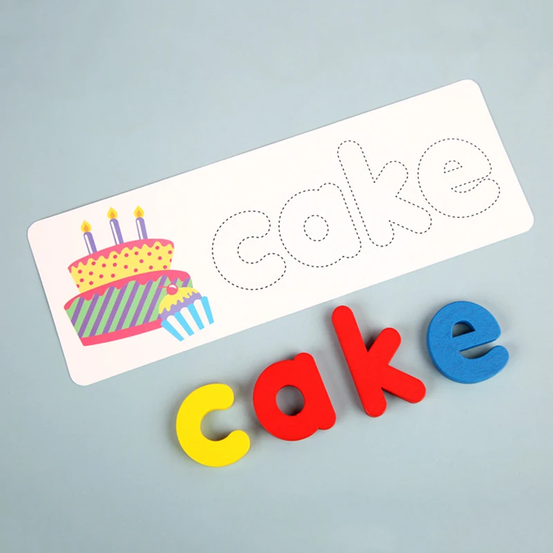 

Alphabet Letter Learning Card Toy Wooden Alphabet Letter Learning Cards Set Word Spelling Practice Game Toy English Letters