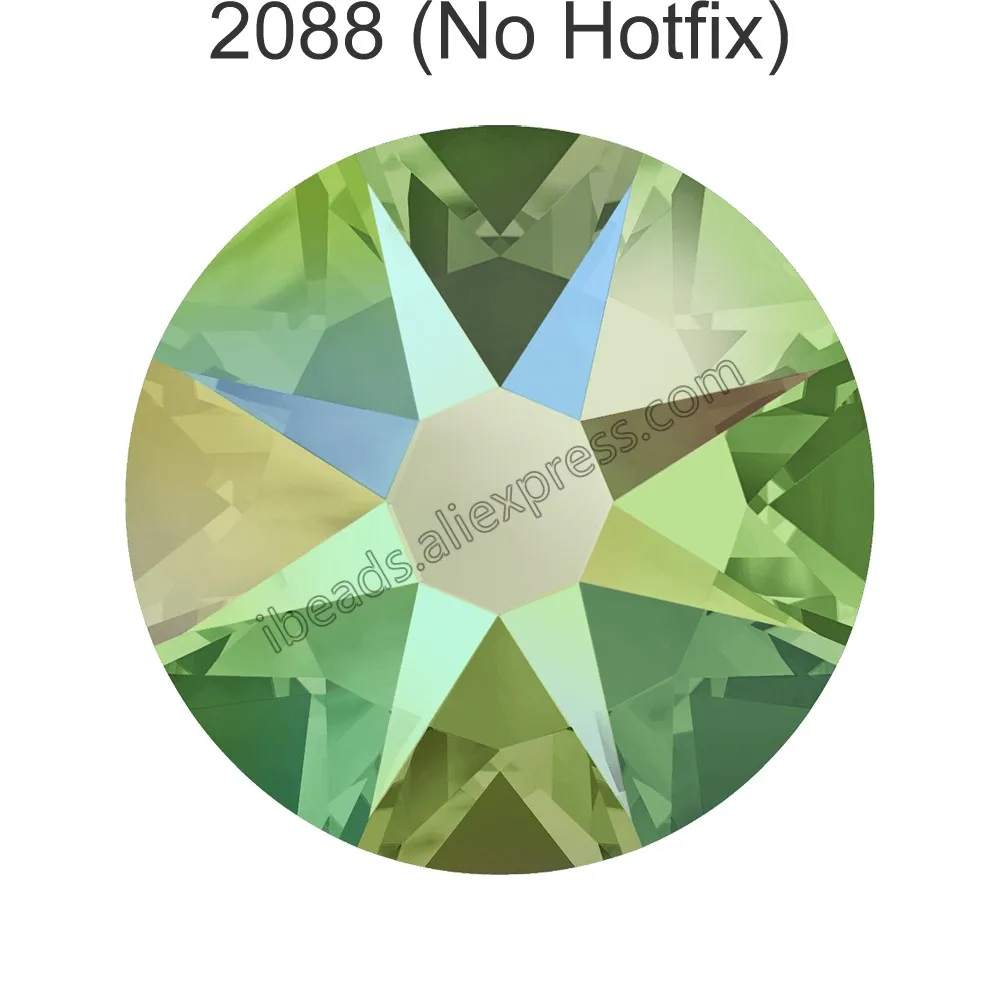 Peridot 214 SHIM F 24 шт.) Оригинальные кристаллы Swarovski 2058 XILION 2088 XIRIUS Rose без горячей фиксации стразы с плоской задней частью для украшения ногтей - Цвет: Peridot 214 SHIM F