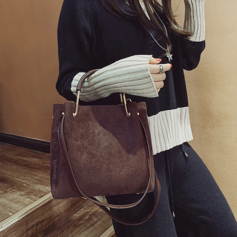 JCPAL винтажная женская сумка на плечо Женская Роскошная замшевая кожаная