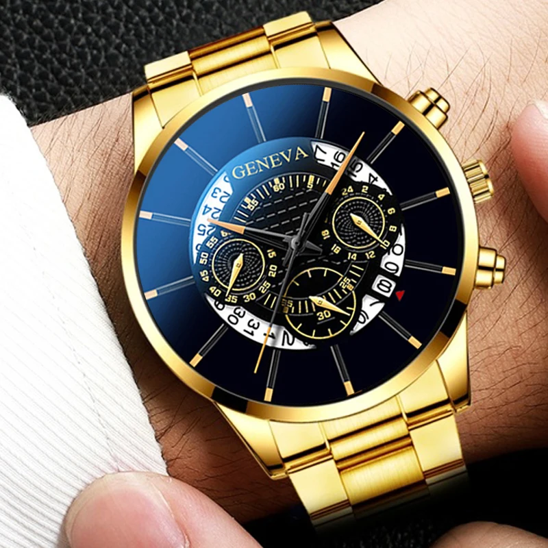 

Fashion Men Stainless Steel Watch Luxury Calendar Quartz Wrist Watches Business Casual Watch For Man Clock Relogio Masculino