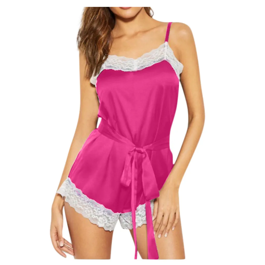 JAYCOSIN полиэстерная Пижама наборы для женщин кружевные одноцветные пижамы без