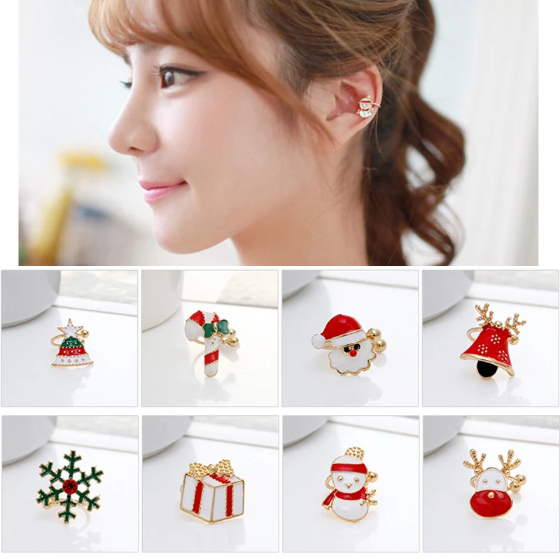 

Cute Christams Stud Earrings for Women Gold Color Metal Christams Tree Santa Claus Snowman Earrings Jewelry Christams Gift