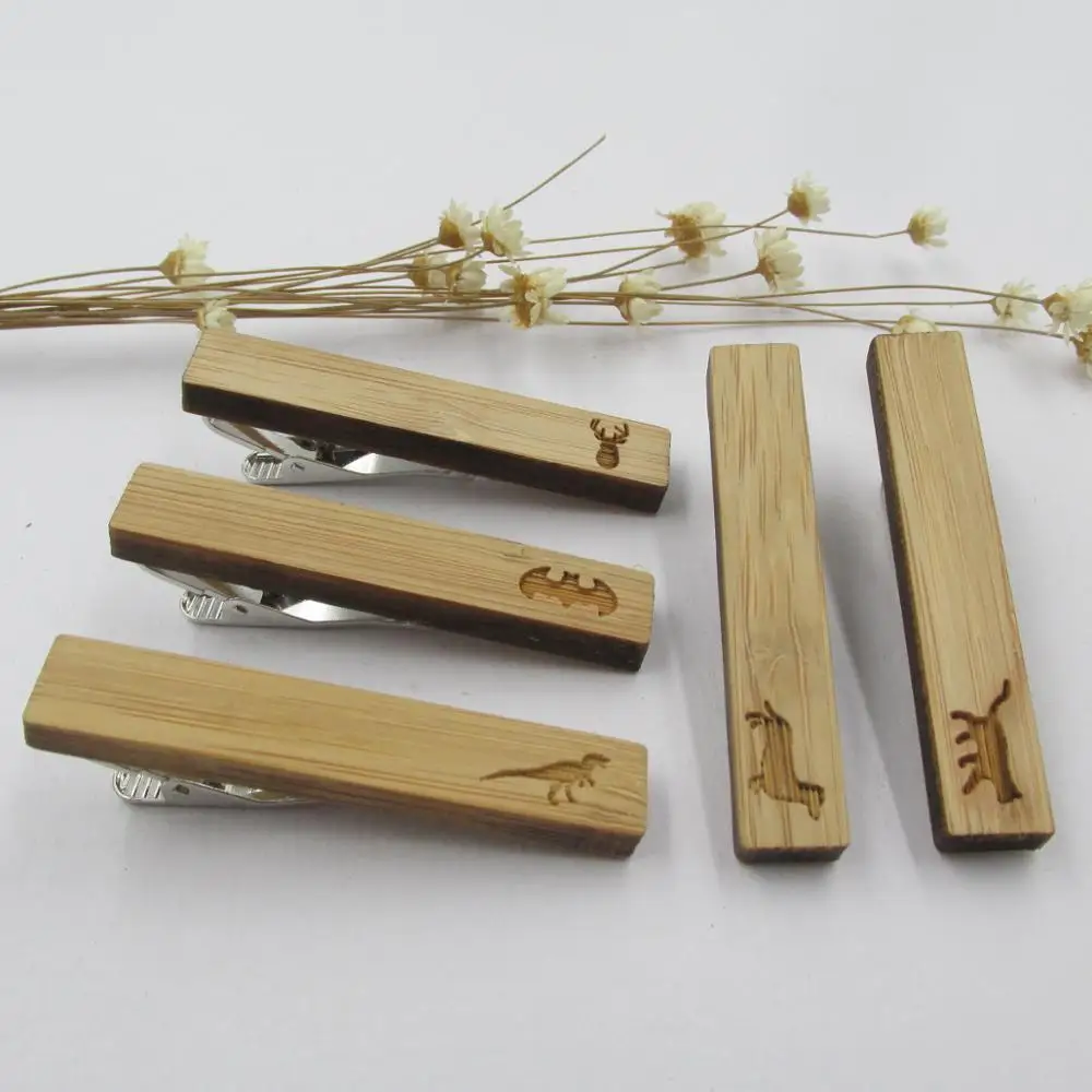 Высокое качество запонки галстук деревянный зажим для галстука мужчин животное