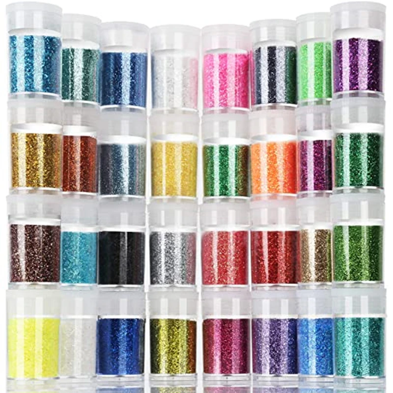 Блестки для макияжа 32 банки по 10 г в каждом наборе разноцветных искусства и
