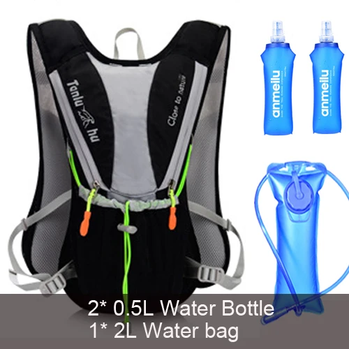 backpack and 3L 10L, женская и мужская сумка, марафон, гидратационный жилет, упаковка для 2л, сумка для воды, для велоспорта, пешего туризма, сумка для спорта на открытом воздухе, рюкзак для бега - Цвет: backpack and 3L
