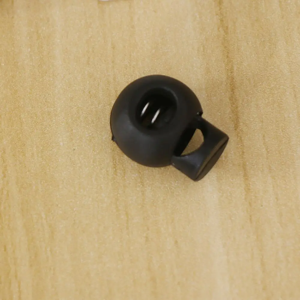 

10pcs Plastic Spring Buckle Black Round Toggle Non-slip Stopper Cord Lock For Cloths Rope Buckle Pig Nose Buckle
