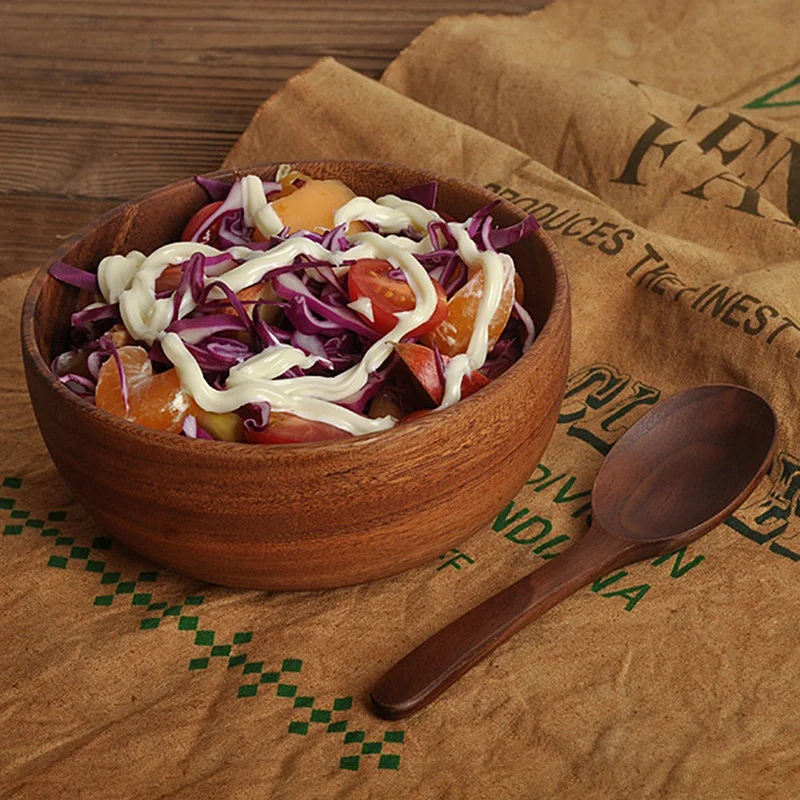 

Acacia Wood for Fruits, Salads and Noodle, Salad Wooden Bowl