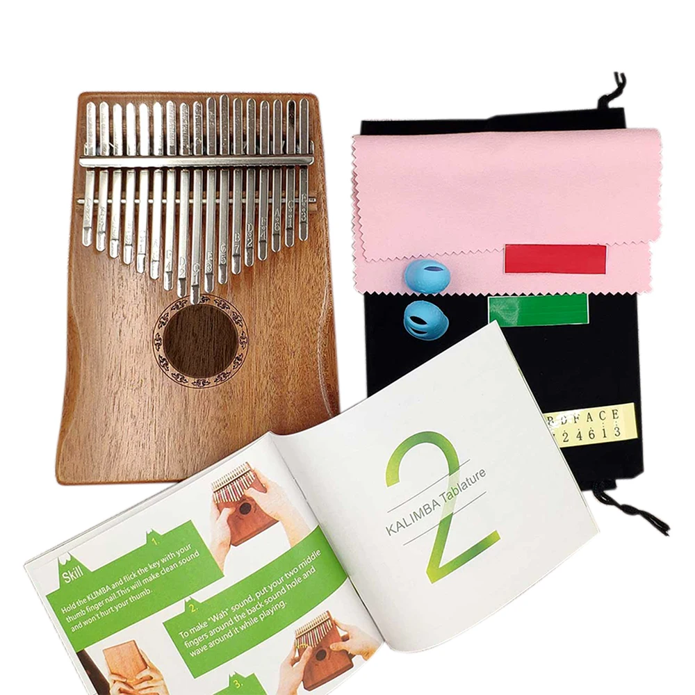 

Пианино Kalimba Mbira с большим пальцем, портативное 17 клавиш, музыкальный инструмент из массива дерева, подарок для любителей музыки, новичков