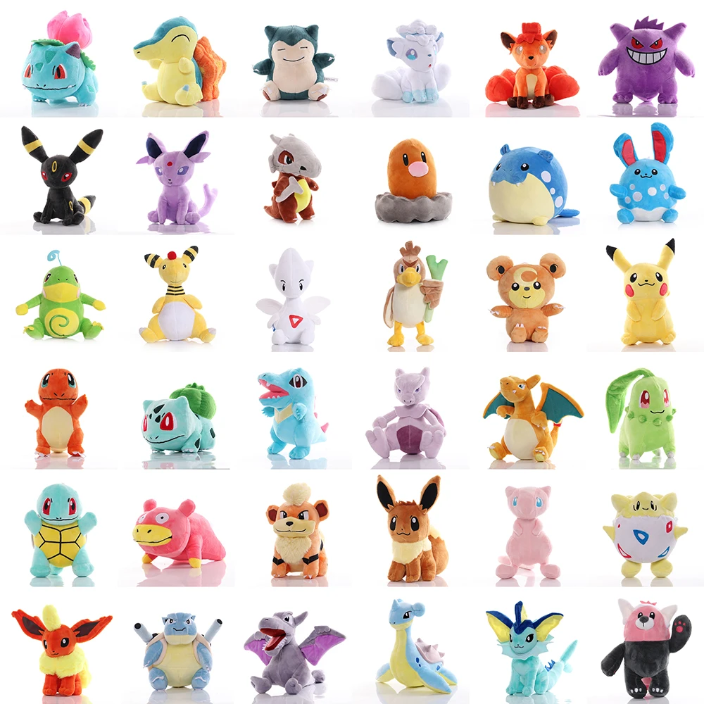 

41 Styles Hot Toy Charmander Squirtle Bulbasaur Plush Anime Pokemoned Cute Pikachus Eevee Snorlax Peluche Doll Children Gift