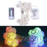 20 lights with remote control rattan decorative lights string thai rattan led home decorative lights christmas garland