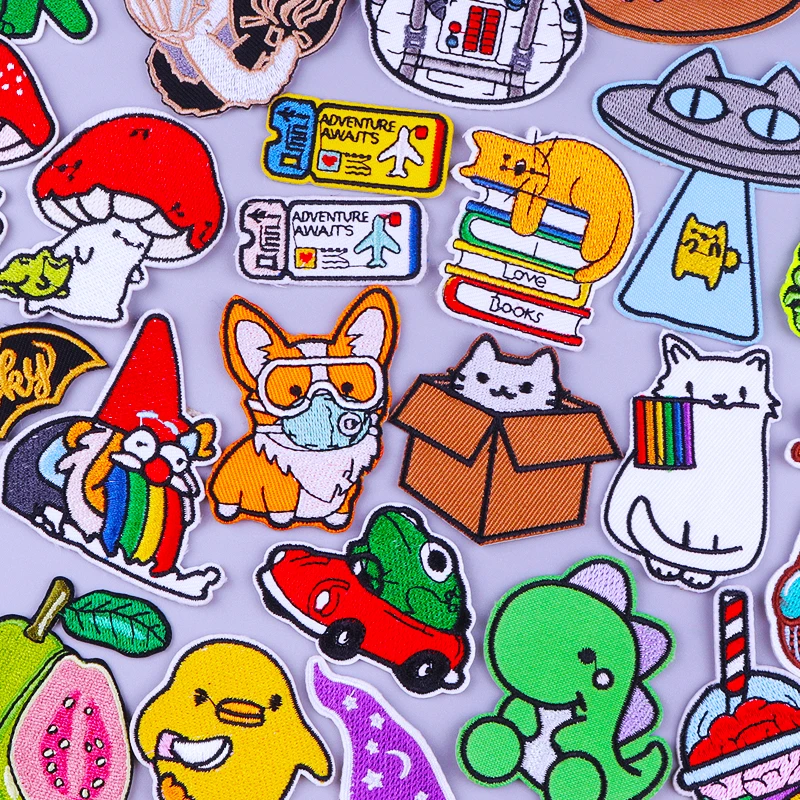 Милые вышитые нашивки с уткой аппликация для детской одежды сделай сам утюгом