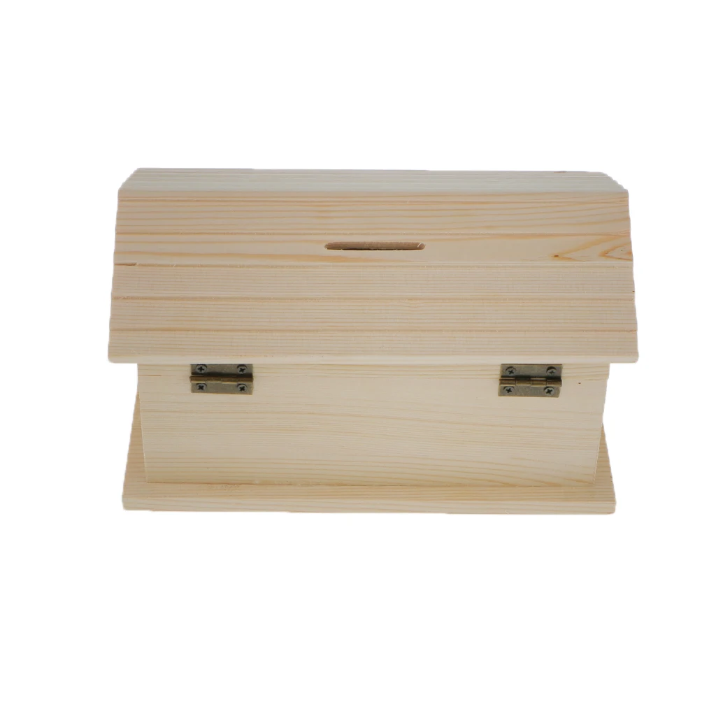 Необработанный деревянный домик в форме копилки ящик для хранения ювелирных