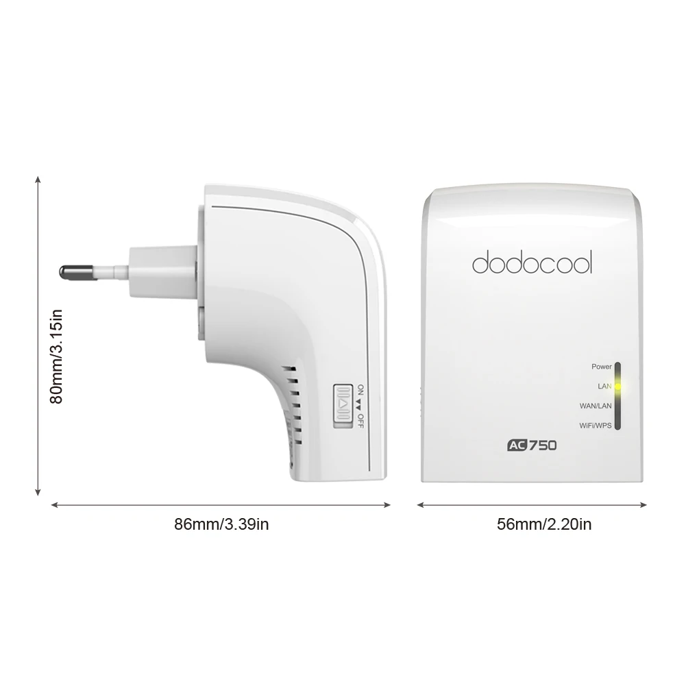 Dodocool AC750 двухдиапазонный беспроводной Wi-Fi AP/ретранслятор/маршрутизатор