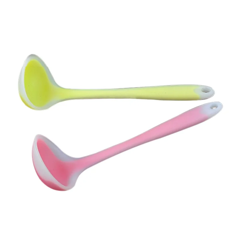

Translucent Nonstick Silicone Spoon High-Temperature Anti Hot Handle Soup Spoon Kitchen Cooking Tools Not Hurt Spoon