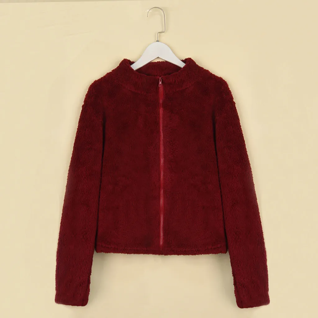 

Plush Lambskin Coat Women Winter Fluffy Plus Size Fashion Casual Solid Lapel Short Fake Fur Coat Warm Soft Female Overcoat