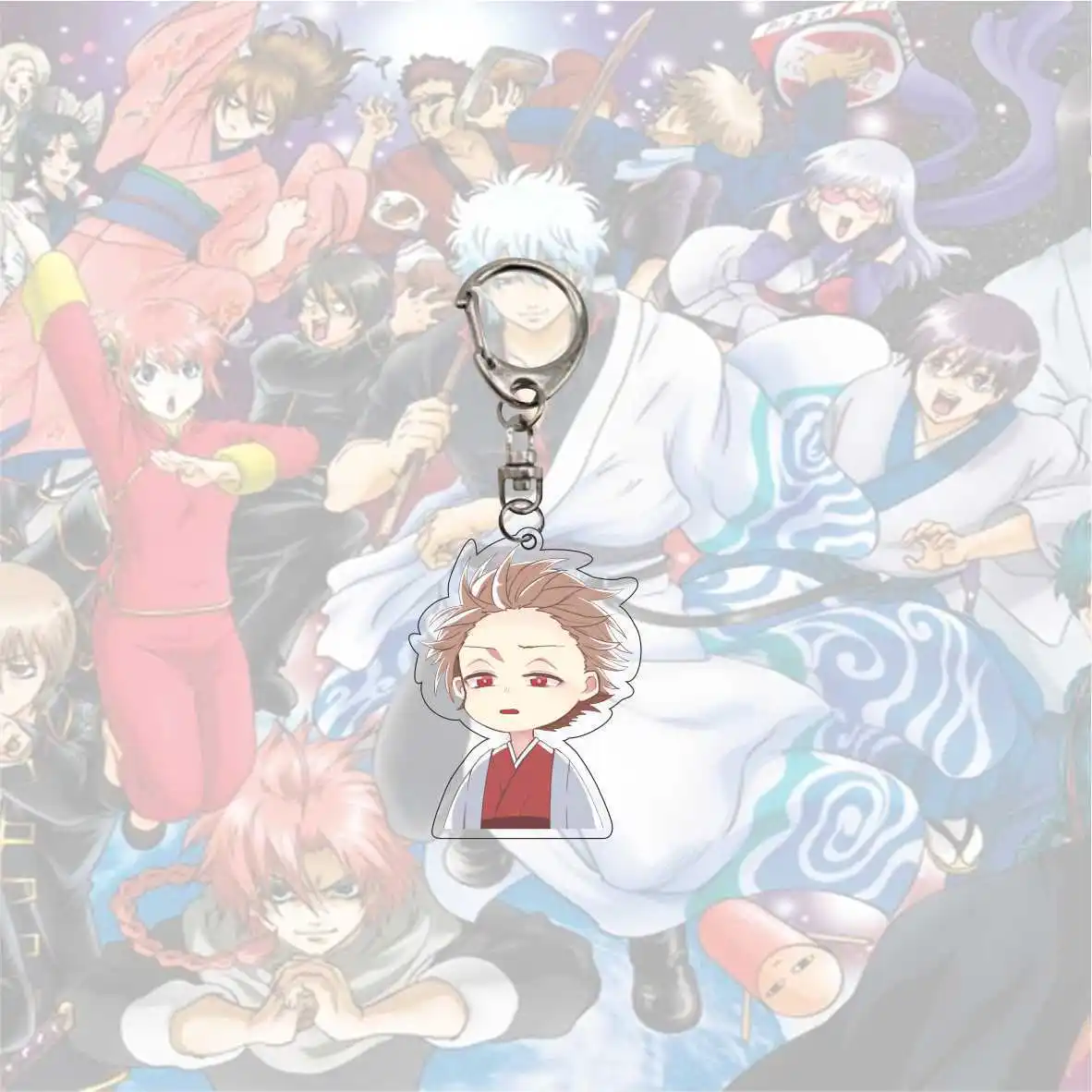 

1 Pcs Cute Japan Anime Gintama Figures Acrylic Key Chain Bag Pendant Keychains Keyrings Key Holder Gift for Friends Figure Toys