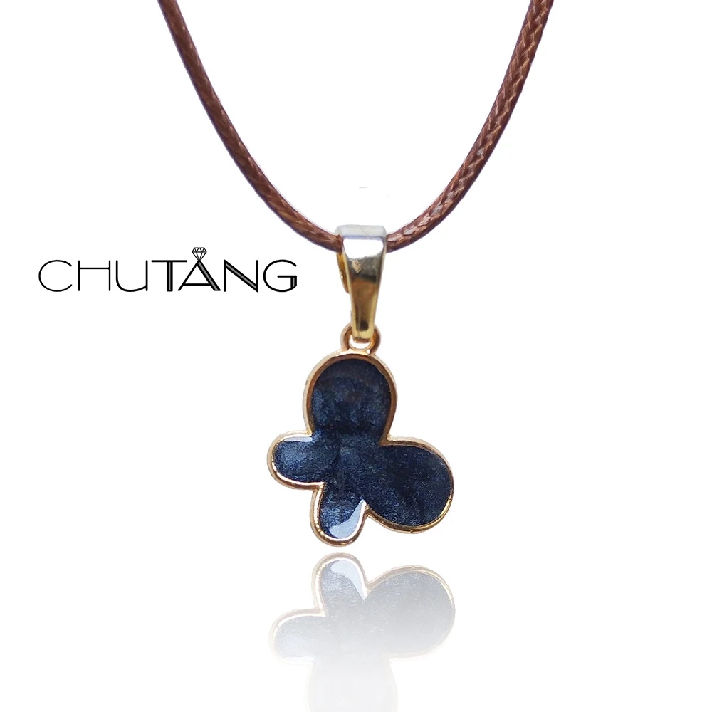 Черная подвеска в виде бабочки CHUTANG цепочка из ключицы женская короткая кожаная