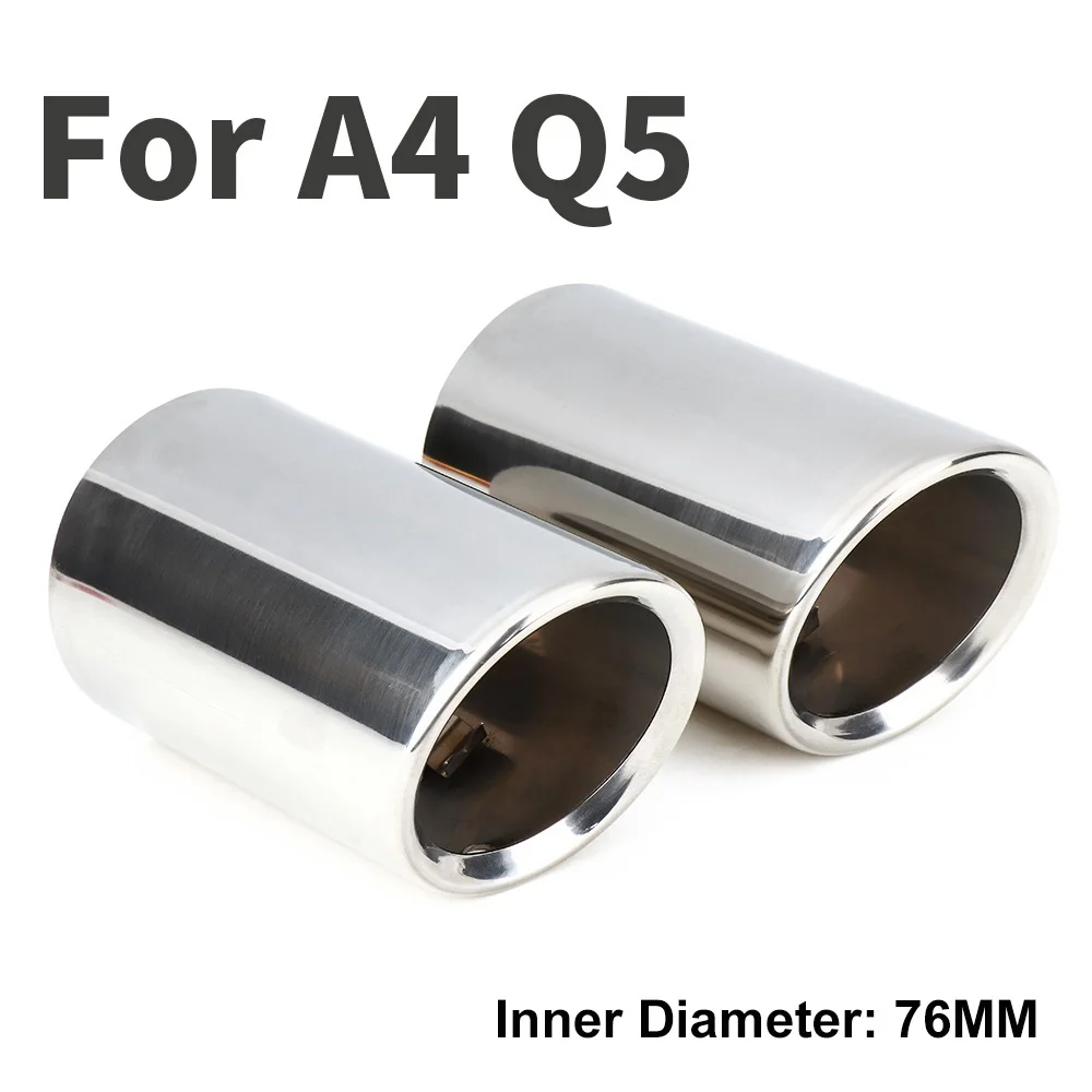 For A4 Q5 2 шт. автомобильный глушитель из нержавеющей стали для Audi A1 A3 A4 Q5 Q3 Q7 аксессуары для стайлинга автомобилей - Название цвета: For A4 Q5