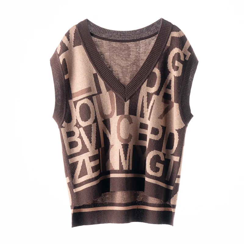 Осенне-зимний новый модный кашемировый жилет женская куртка с V-образным вырезом