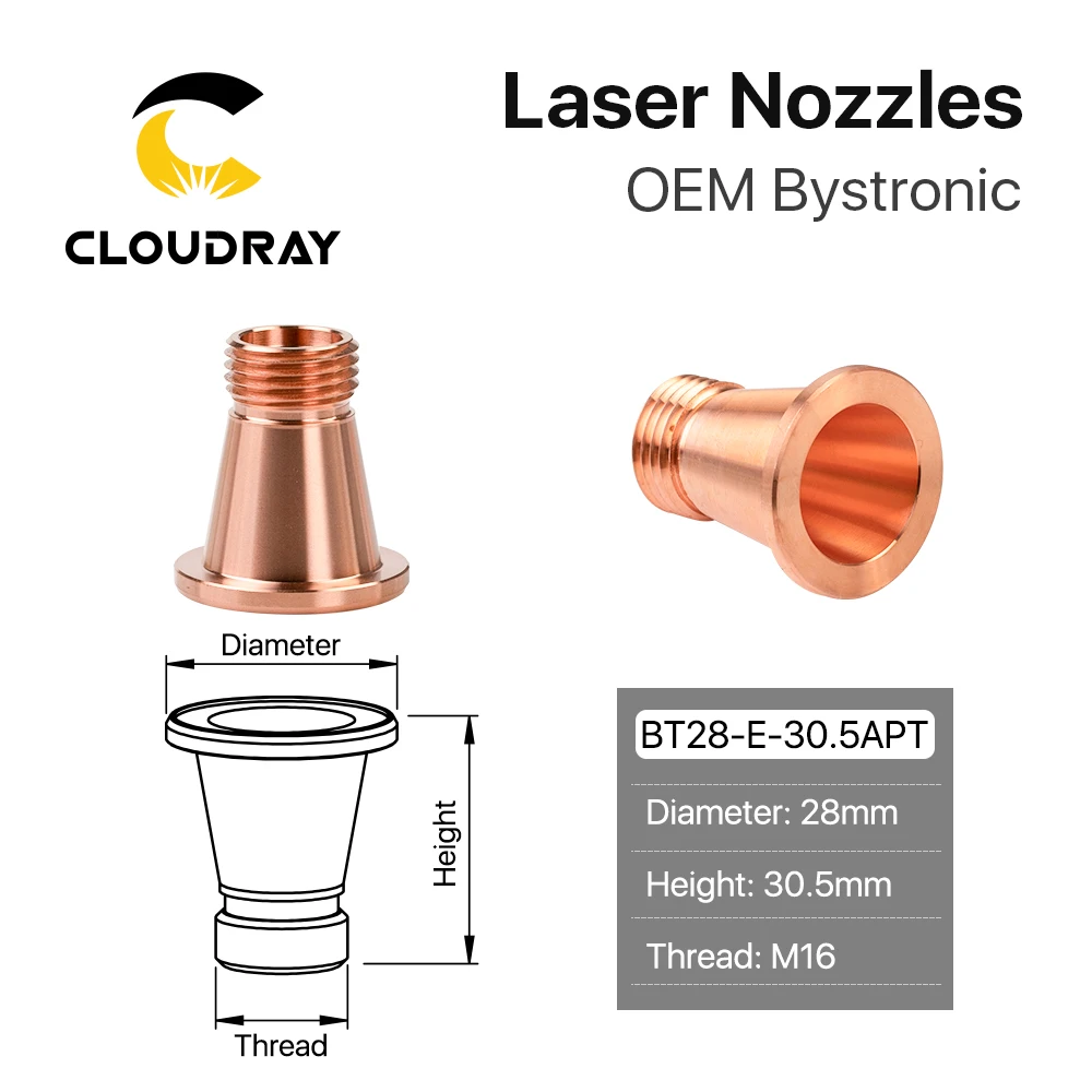 Основание сопла волоконного лазера Cloudray D28 H30.5 Bystronic запасные части для станка