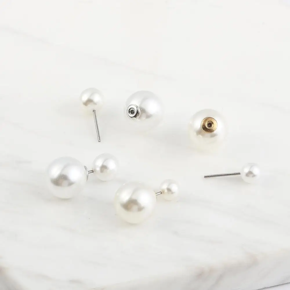 20 шт. жемчужный бисер шпилька серьга белого цвета и слоновой кости гайки для