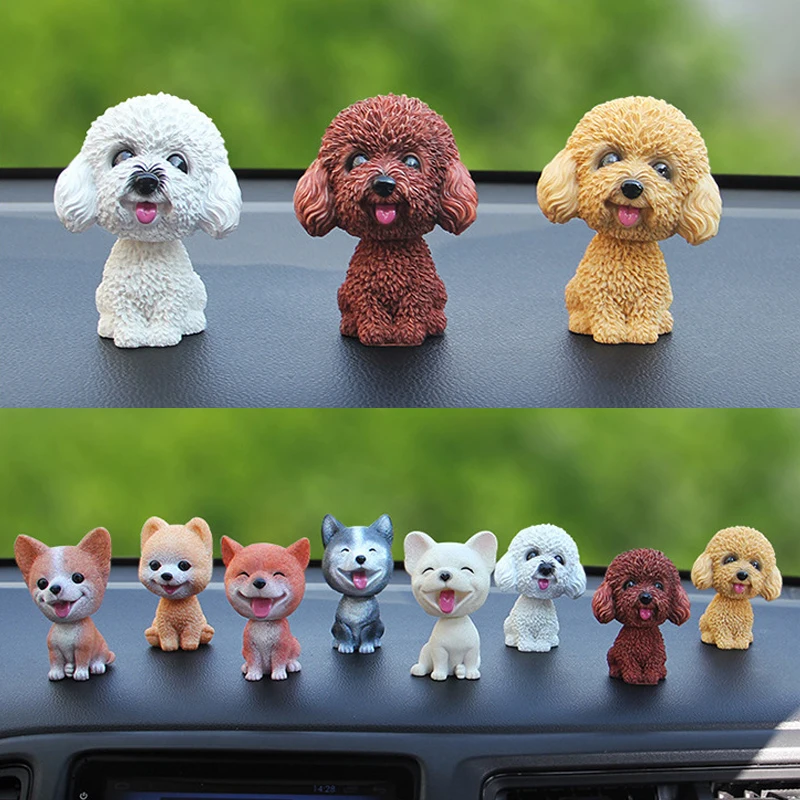 

Car Dashboard Decor Nodding Puppy Toys Shaking Head Dog Ornaments Car Bobblehead Dog Toy Wobble Shaking Head Dolls Car Home Room