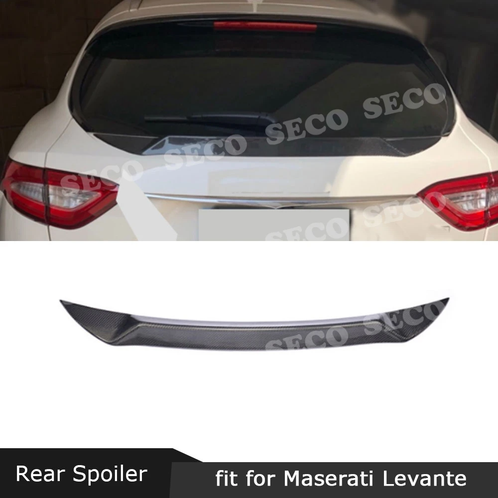Фото Для Maserati Levante S спортивный спойлер 2016 2018 задний из углеродного волокна ботинки