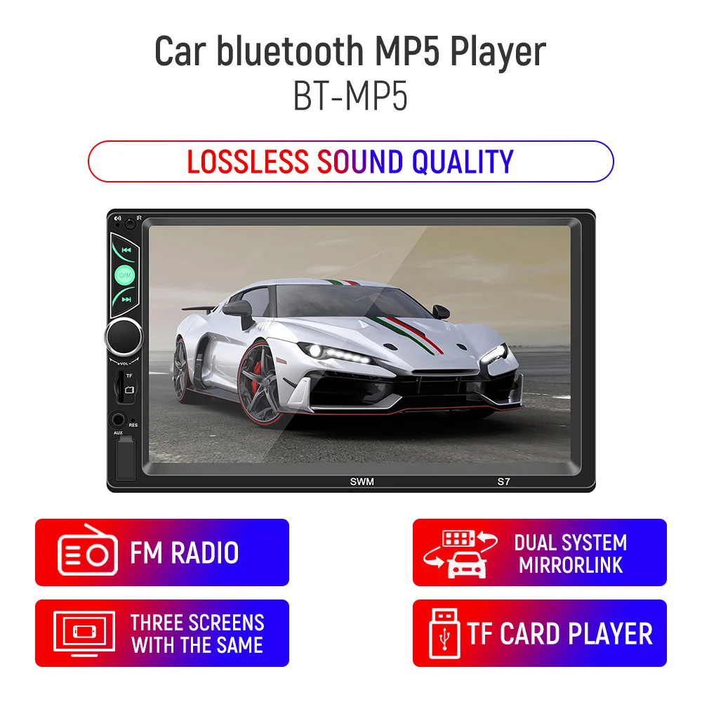 

7In Car Radio Mp5 Player SWM-S7 Android Stereo Touch Screen Monitor Bluetooth Audio Video FM Transmiter Multimedia Music System
