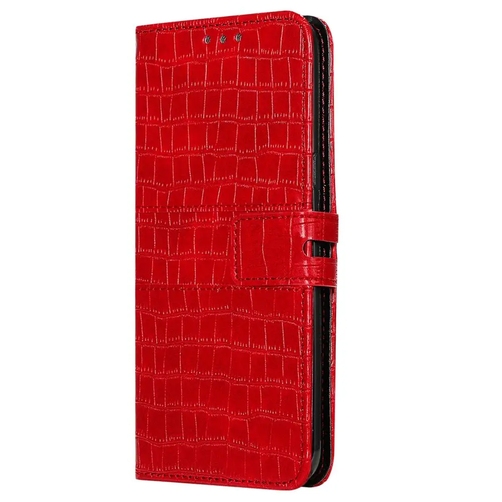 Luxury Crocodile PU Leather Flip Case For Samsung Galaxy J3 J4 J6 Plus J8 2018 Cover Stand Wrist Strap | Мобильные телефоны и