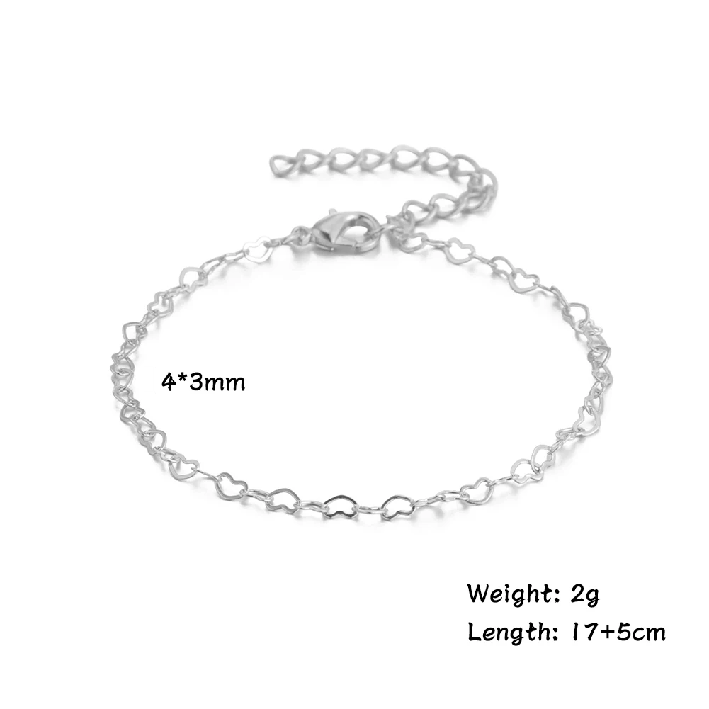 

Lucktune Minimalist Hollow Heart Love Chain Bracelet Copper Alloy Charms for Bracelets Fashion Jewelry Accessories for Women