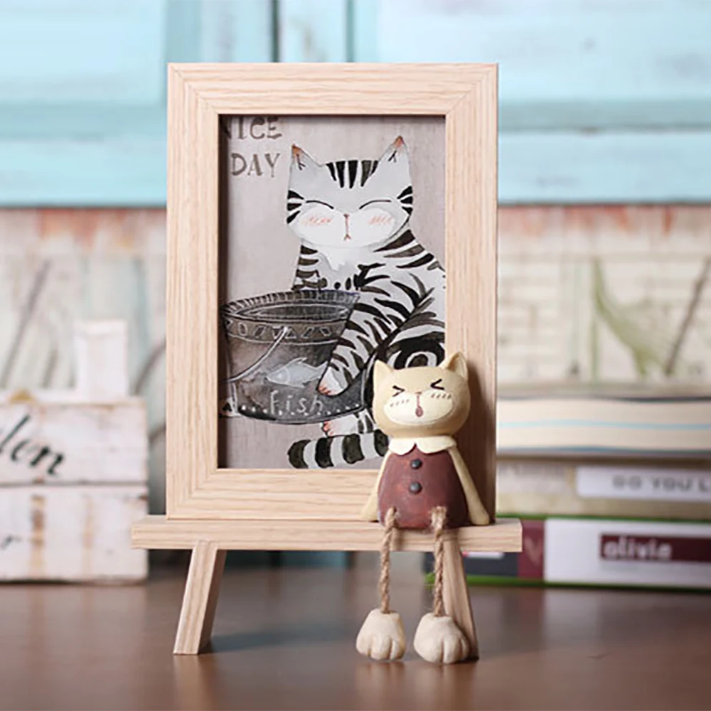 Домашняя подвесная деревянная рамка для кошек креативная детская фоторамка