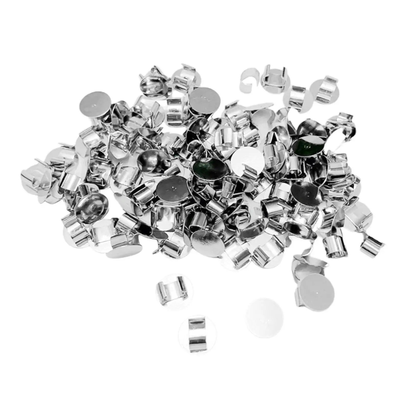 

100 Pieces Hair Clip Base DIY Craft Mental Silver Buckle for Elastic Band Rope Wristband Hair Ring Findings Accessories Women