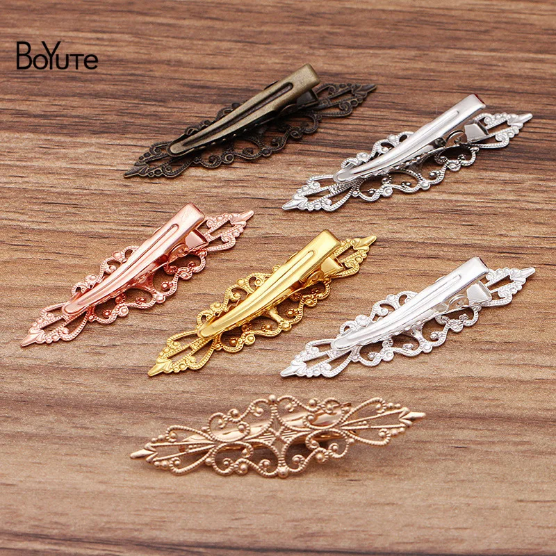 Заколки для волос с филигранными цветами BoYuTe (20 шт./лот) 15*57 мм Заводская поставка