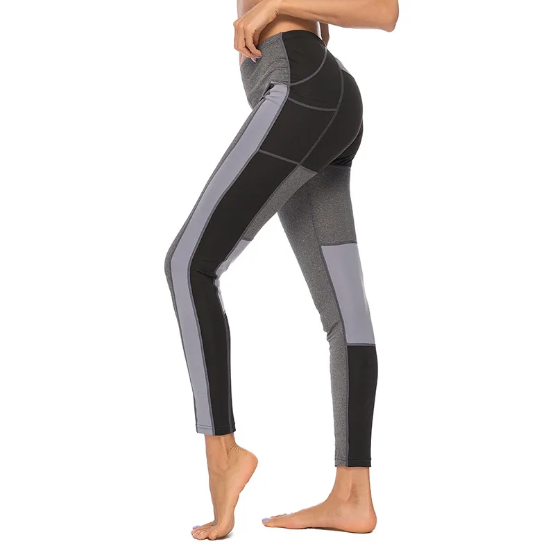 

2019 New Style Work Out Leggings Fitness Wear Yoga Pants Split Joint Women Yoga Pants With Phone Pocket Chemical fiber blends
