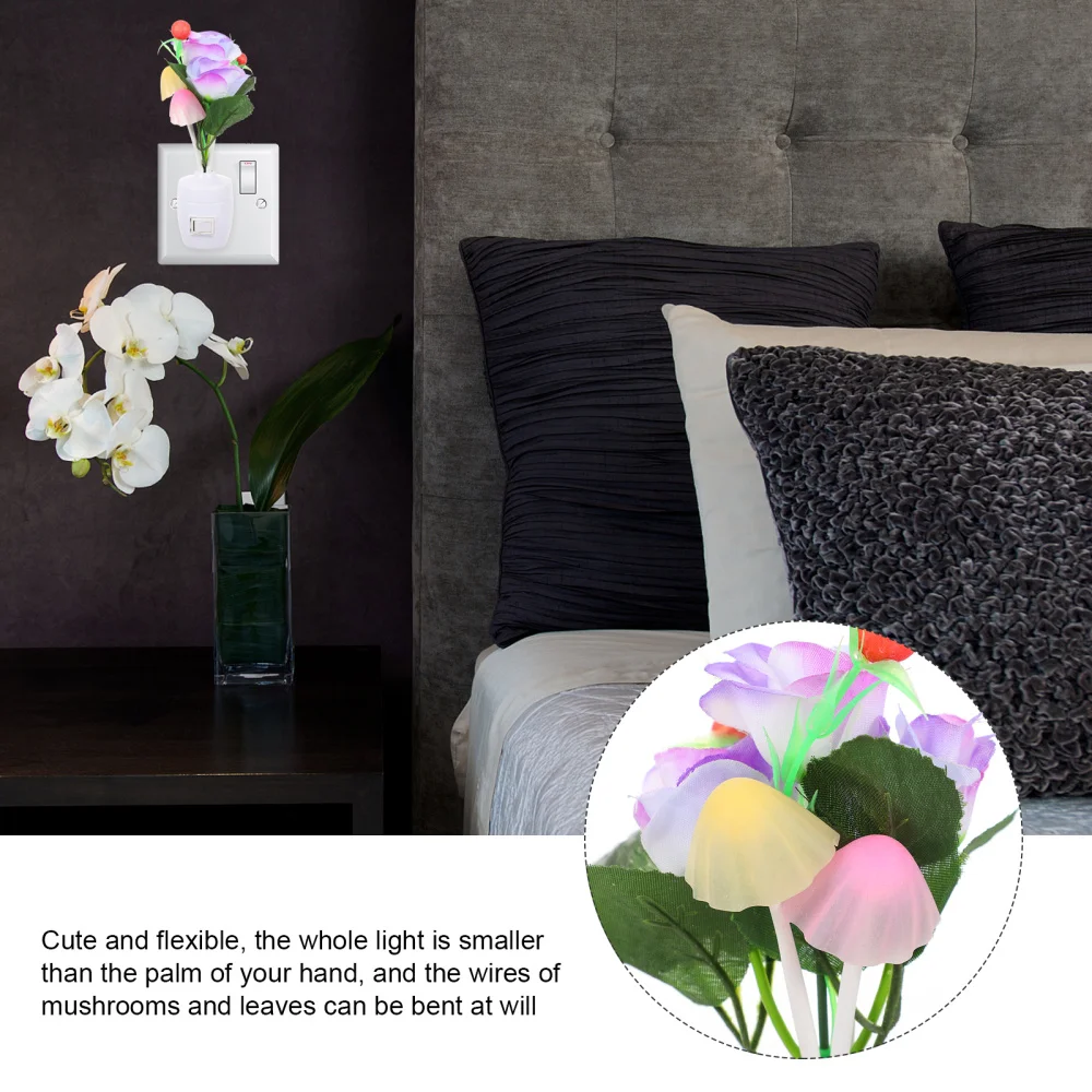 

2 PCS Plug-in Lamp Adorable Elegant Floral Decorative Night Light US Plug