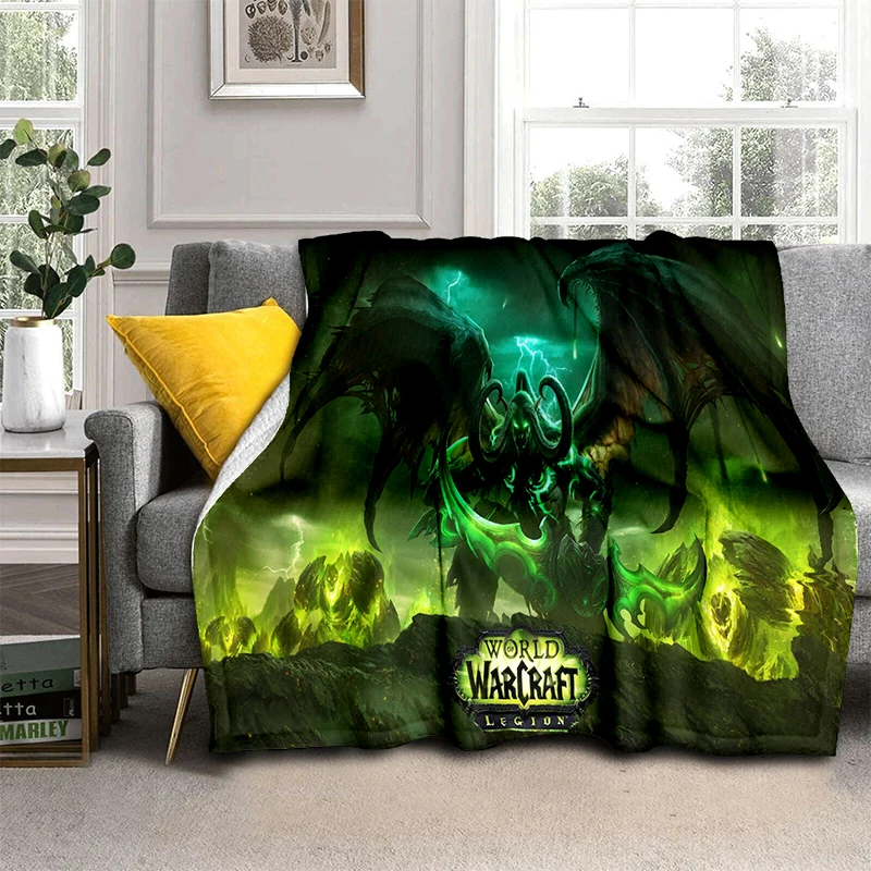 

World of Warcraft blanket Flannel Blanket Soft Fleece Illidan Lich King Throw Blankets Couch Sofa Bedspread Blanket tv blanket