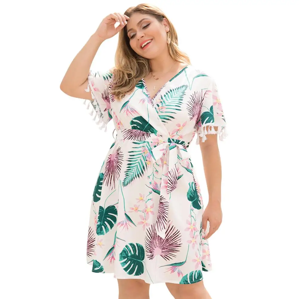 Сезон весна лето платья большых размеров для женщин Большие размеры 3XL 4XL пояса