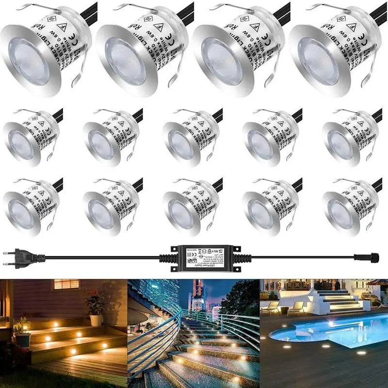 

Светодиодный палубный светильник, водонепроницаемый точесветильник светильник с разъемом питания, 12 В, для сада, лестницы, дорожек, ландшафта, IP67