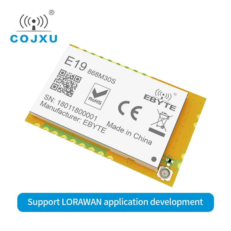 

Cojxu E19-868M30S sx1276 LoRa модуль 868 МГц 30 дБм 1 Вт 10 км беспроводной трансивер Печать отверстие/IPEX антенна spi rf модуль