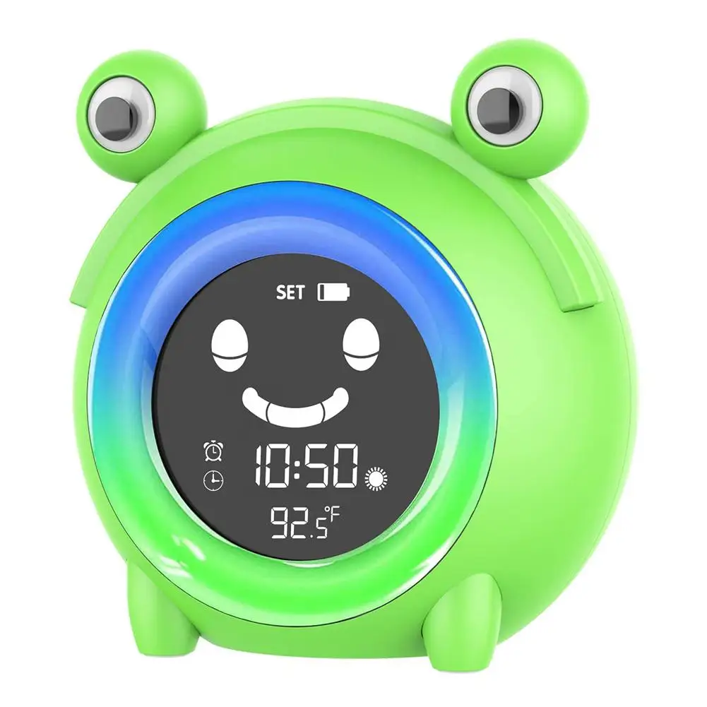 Night Light Clocks Kids Children Sleeping Training Led Night Light Temperature Display Alarm Clock