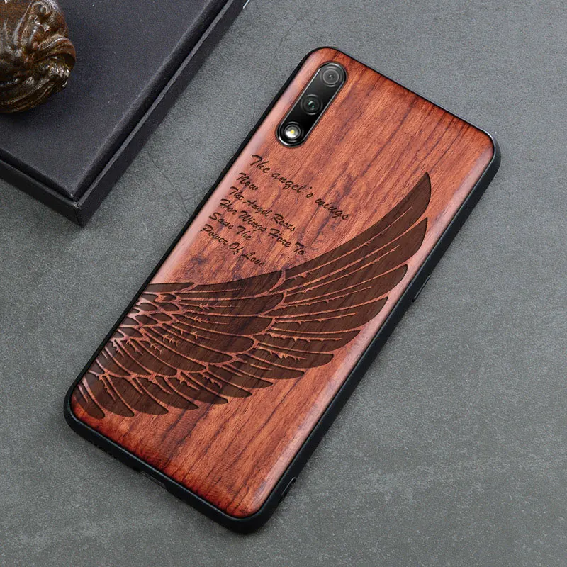 Чехол для Honor 9x, Деревянный чехол, чехол для Honor 9x Pro, розовое дерево, ТПУ, ударопрочный чехол для телефона, чехол для huawei Honor 9x - Цвет: color 5
