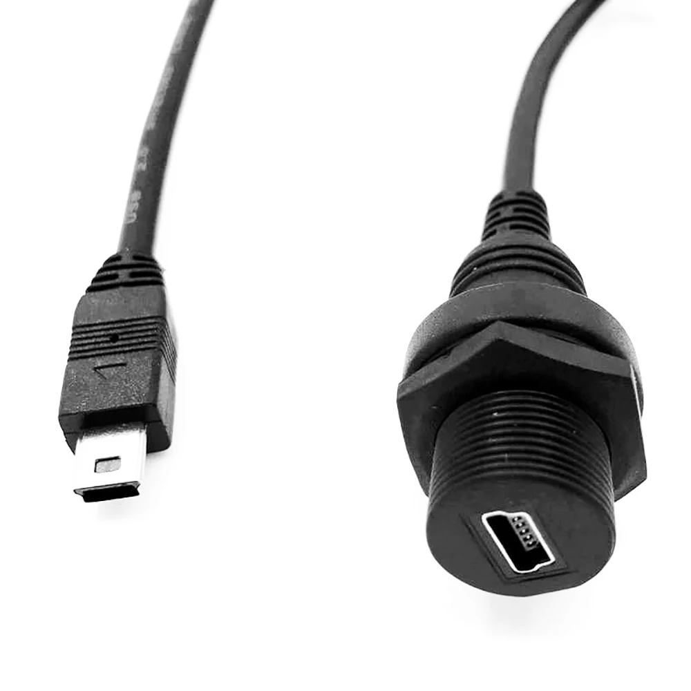Панельный разъем Mini USB 2 0 водонепроницаемый кабель IP67 100 см 5 контактный