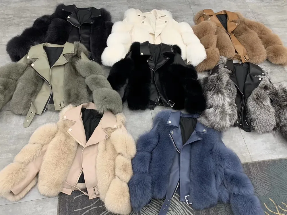 ZDFURS* Новое Поступление Женское зимнее плотное меховое пальто натуральный Лисий мех жилет высокое качество Лисий жилет меховой жилет