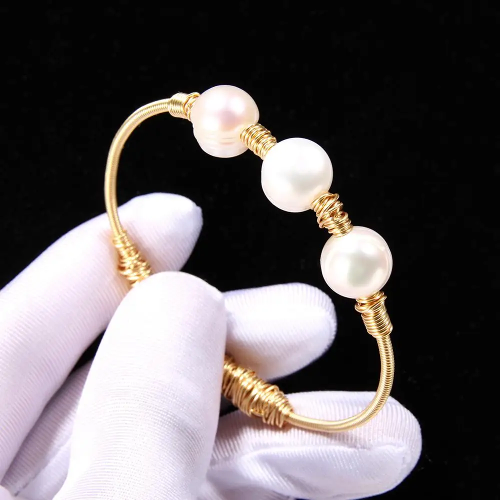 Натуральный пресноводный жемчужный браслет для женщин подарок барокко