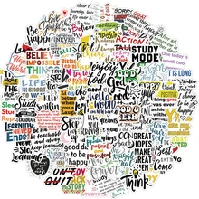 10/30/50/100PCS Motivational Learning Phrases Stickers  Laptop Guitar Luggage Skateboard Waterproof Cool Sticker Decal Kid Toy