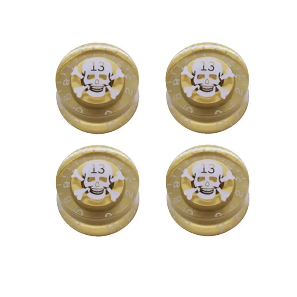 4 pcs schädel elektrische gitarre knöpfe guitar speed control volume tone knöpfe potentiometer knob für lp sg tl st stil gitarre f