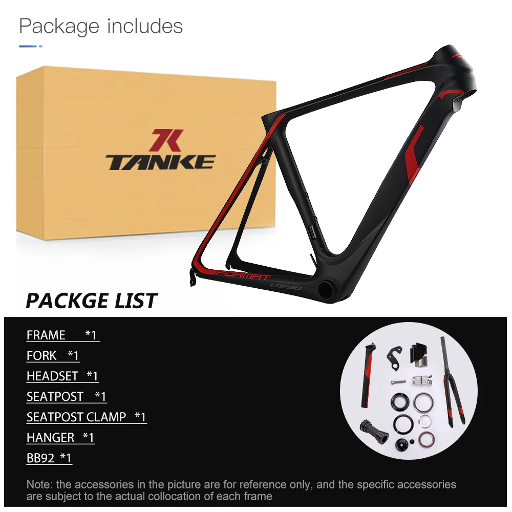 TANKE 700C carbon road bike frame bicycle frameset 130mm quick release C-clamp brake BB86 press in cycling parts fit 700*25C |