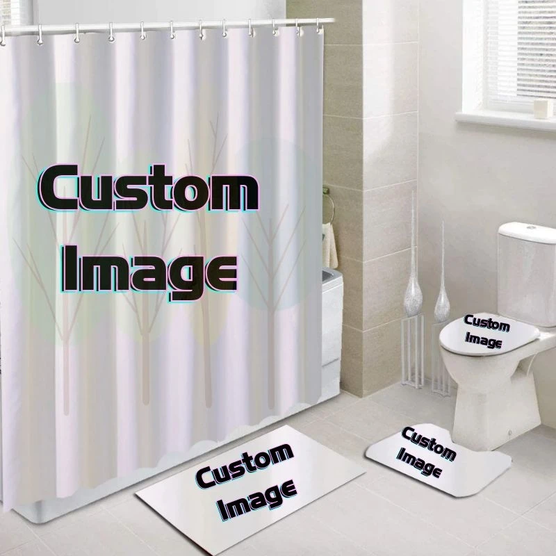 4 шт. мягкая душевая занавеска С 3D-принтом | Дом и сад