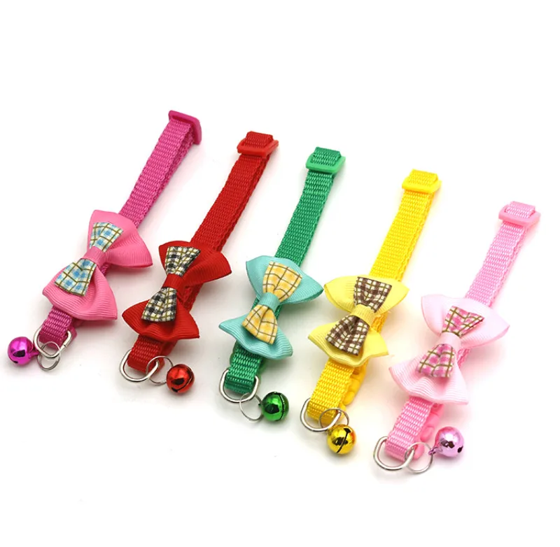 Ошейник для питомца кота с колокольчиком милым бантом кошачий ошейник ремешок на