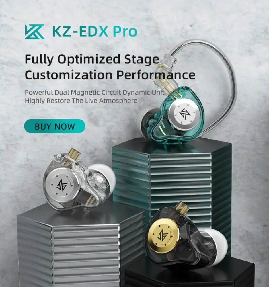 

KZEDXpro Высокоточный звук HiFi проводные наушники спортивные наушники для бега бас стереогарнитура 2-контактный кабель музыкальные наушники